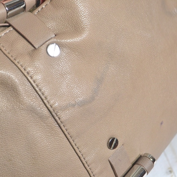 Authentic Michael Kors Taupe Leather Purse Bag - Picture 2 of 8